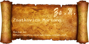 Zsatkovics Mariann névjegykártya