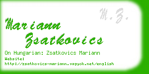 mariann zsatkovics business card